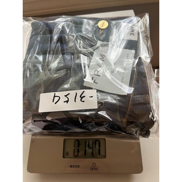 NWT FRAME Women’s Jeans Sz 27 Le Skinny De Lace-Up Raw Ankle Hem Dark Wash - Picture 15 of 15